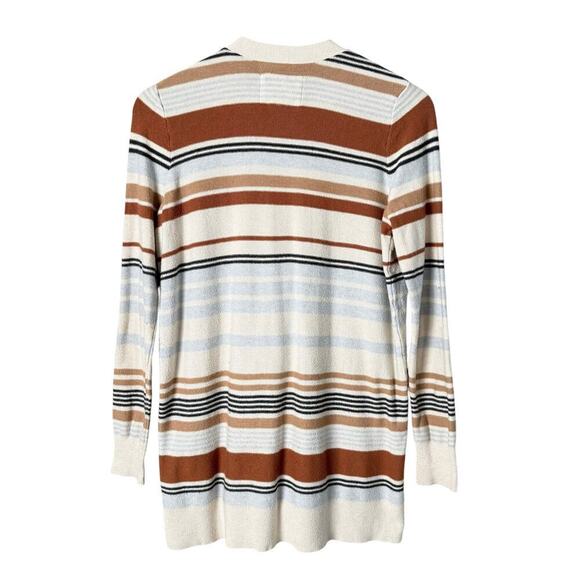 Abercrombie & Fitch Striped Cardigan Grandpacore Sweater‎ Brown Cream Blue, M - Picture 8 of 9